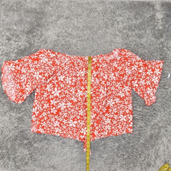 Lane Bryant Red Floral Off-Shoulder Top - Picture 5 of 8